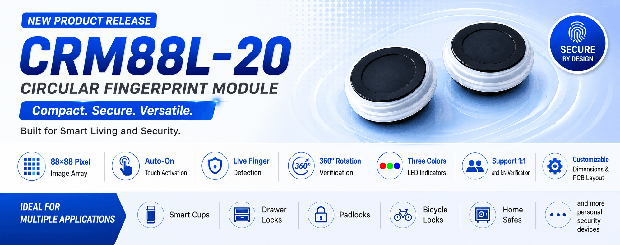 Round Fingerprint sensor Module
